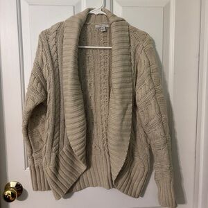 Cozy Casual Tan Cable Knit Cardigan